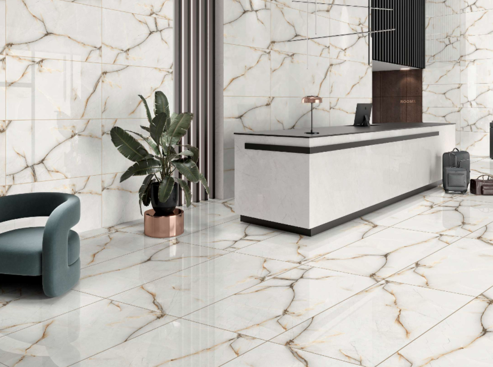 Керамогранит Астер Бьянко глосси/Aster Bianco